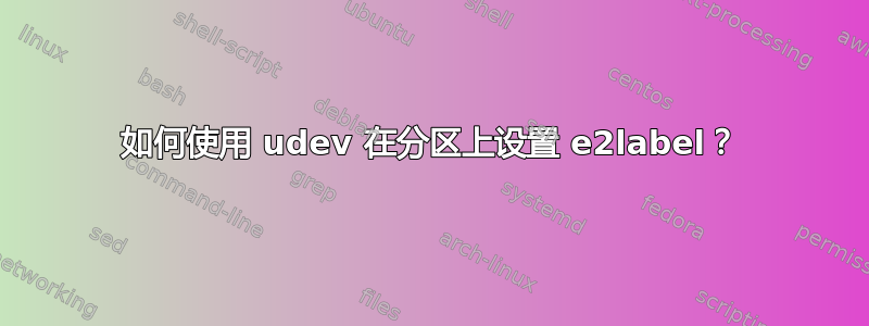 如何使用 udev 在分区上设置 e2label？