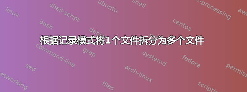 根据记录模式将1个文件拆分为多个文件