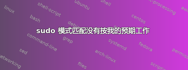 sudo 模式匹配没有按我的预期工作