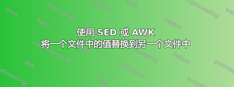 使用 SED 或 AWK 将一个文件中的值替换到另一个文件中