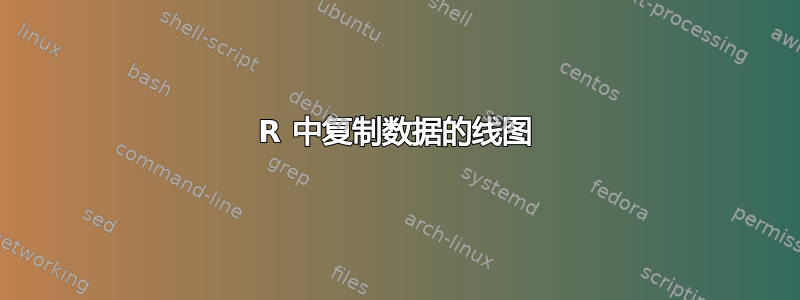 R 中复制数据的线图