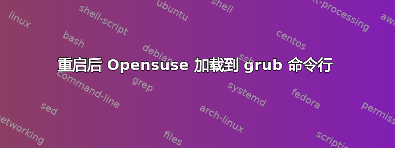 重启后 Opensuse 加载到 grub 命令行