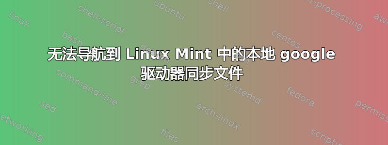 无法导航到 Linux Mint 中的本地 google 驱动器同步文件