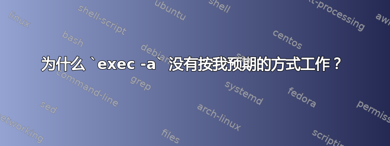 为什么 `exec -a` 没有按我预期的方式工作？