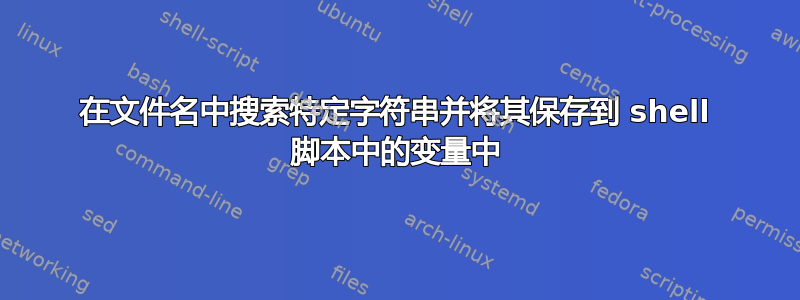 在文件名中搜索特定字符串并将其保存到 shell 脚本中的变量中