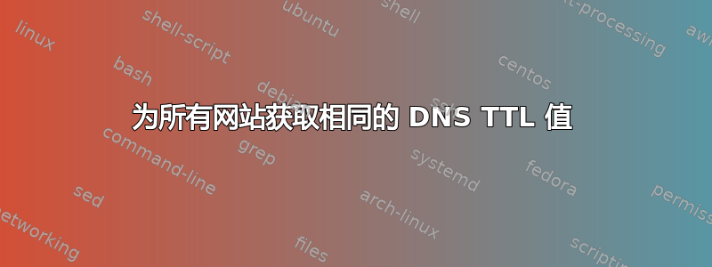 为所有网站获取相同的 DNS TTL 值