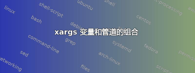 xargs 变量和管道的组合