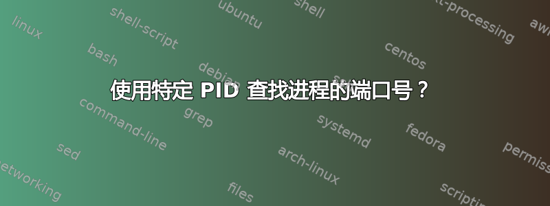 使用特定 PID 查找进程的端口号？