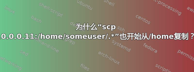 为什么“scp 10.0.0.11:/home/someuser/.*”也开始从/home复制？