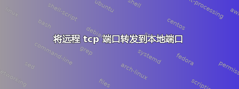 将远程 tcp 端口转发到本地端口