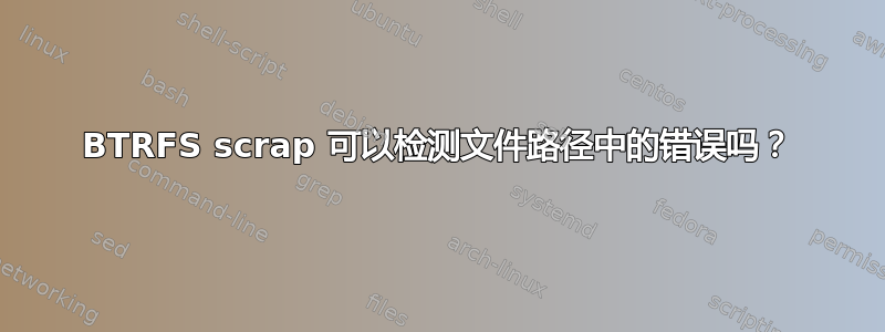 BTRFS scrap 可以检测文件路径中的错误吗？