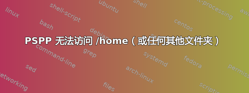 PSPP 无法访问 /home（或任何其他文件夹）