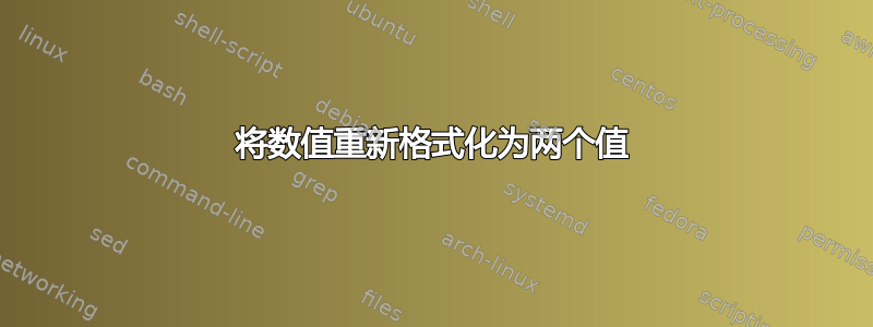 将数值重新格式化为两个值