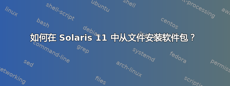 如何在 Solaris 11 中从文件安装软件包？