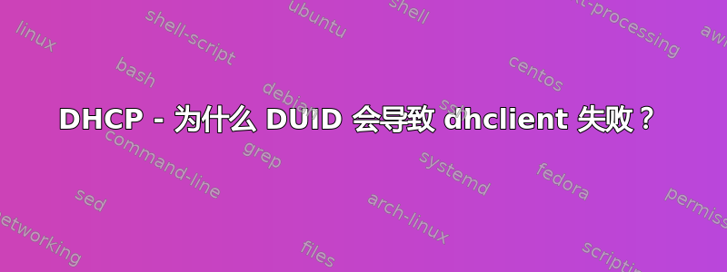 DHCP - 为什么 DUID 会导致 dhclient 失败？