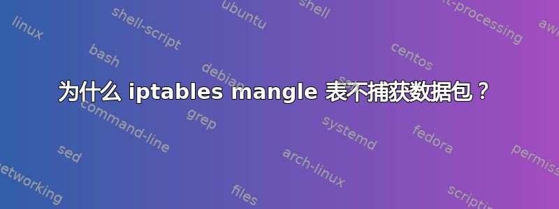 为什么 iptables mangle 表不捕获数据包？