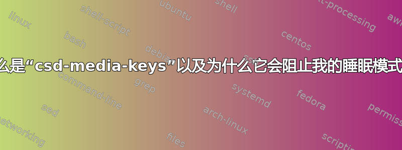 什么是“csd-media-keys”以及为什么它会阻止我的睡眠模式？