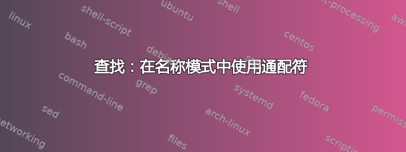 查找：在名称模式中使用通配符