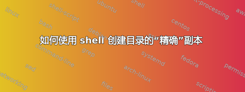 如何使用 shell 创建目录的“精确”副本