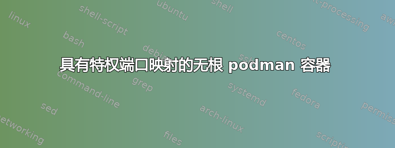 具有特权端口映射的无根 podman 容器