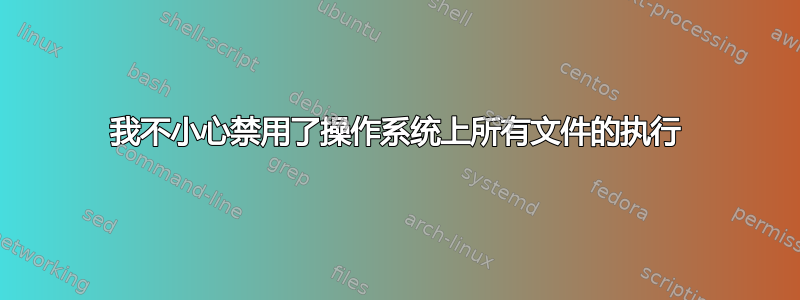 我不小心禁用了操作系统上所有文件的执行