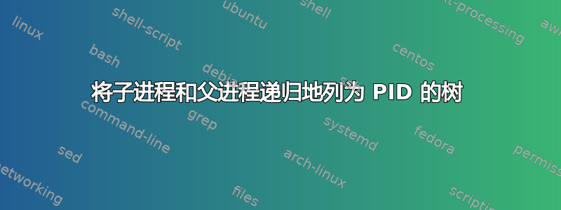 将子进程和父进程递归地列为 PID 的树