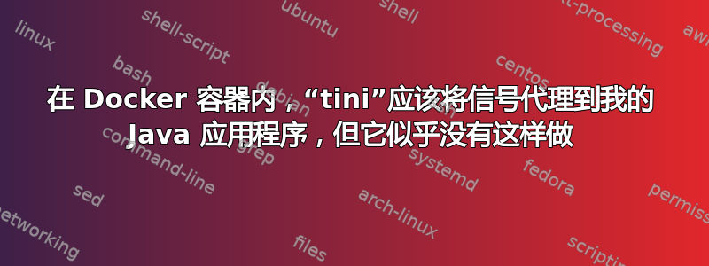 在 Docker 容器内，“tini”应该将信号代理到我的 Java 应用程序，但它似乎没有这样做