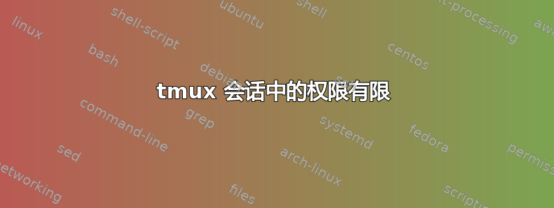 tmux 会话中的权限有限