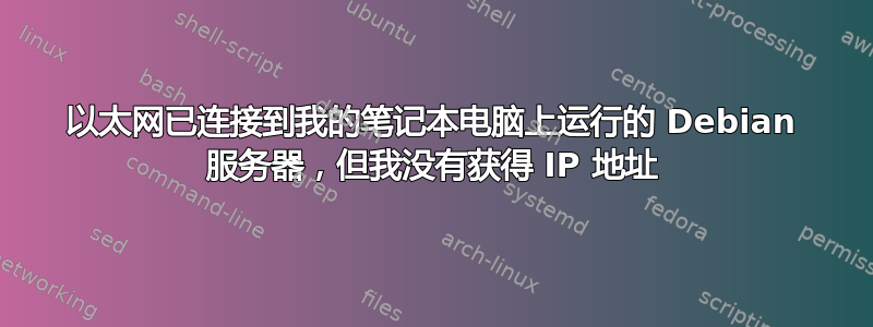 以太网已连接到我的笔记本电脑上运行的 Debian 服务器，但我没有获得 IP 地址