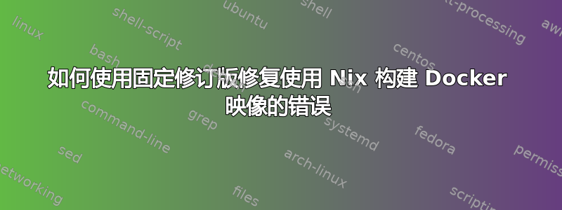 如何使用固定修订版修复使用 Nix 构建 Docker 映像的错误