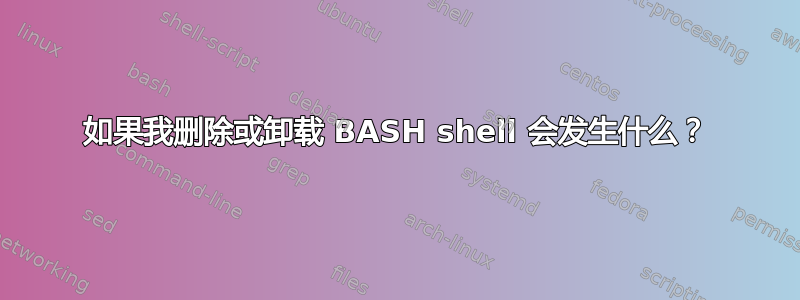 如果我删除或卸载 BASH shell 会发生什么？