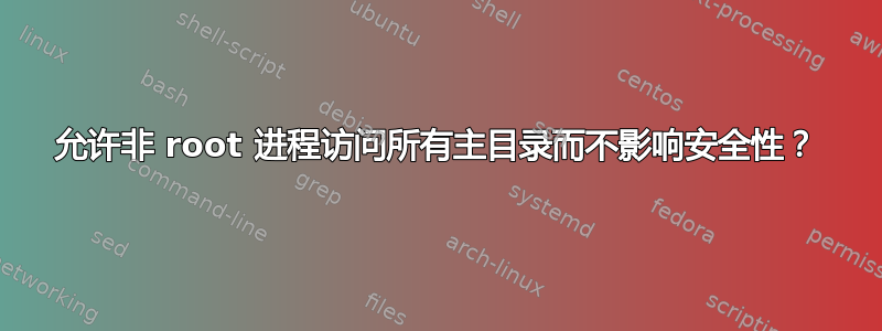 允许非 root 进程访问所有主目录而不影响安全性？