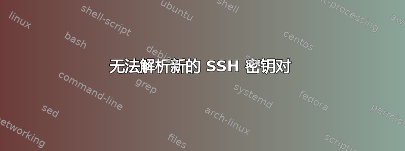 无法解析新的 SSH 密钥对