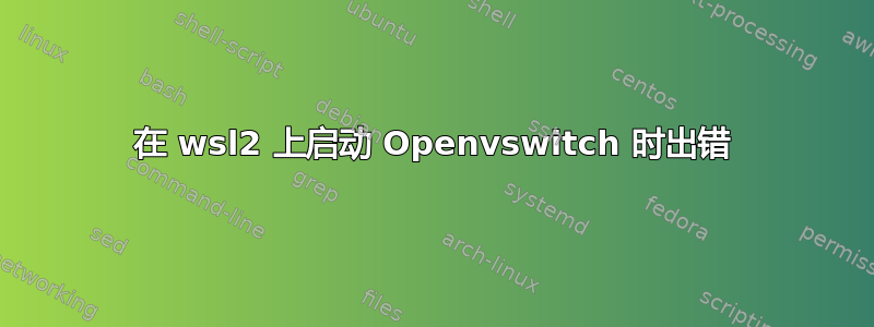 在 wsl2 上启动 Openvswitch 时出错