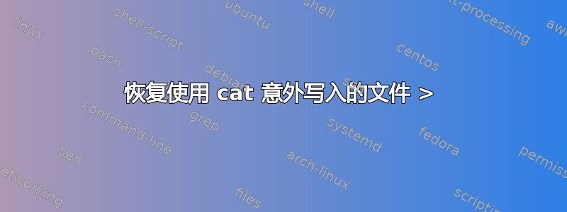 恢复使用 cat 意外写入的文件 >