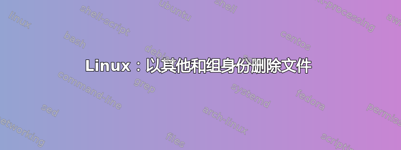 Linux：以其他和组身份删除文件