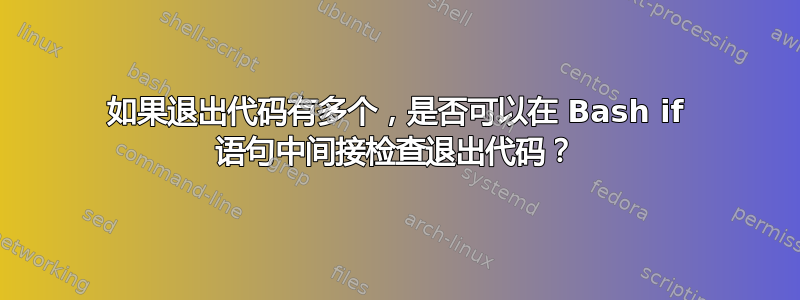 如果退出代码有多个，是否可以在 Bash if 语句中间接检查退出代码？