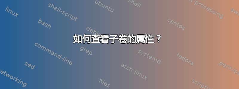 如何查看子卷的属性？