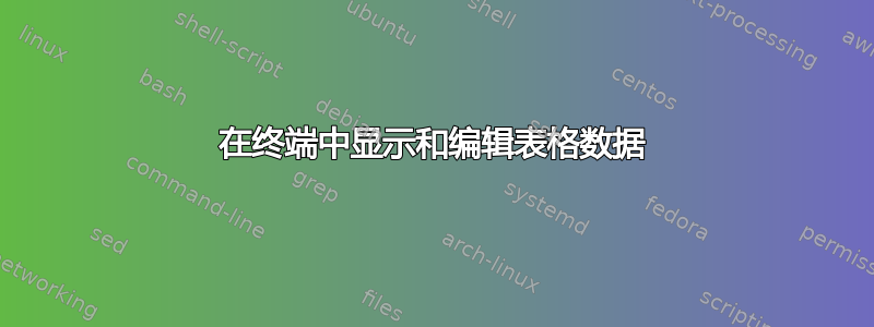 在终端中显示和编辑表格数据