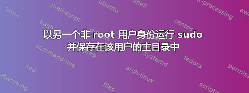 以另一个非 root 用户身份运行 sudo 并保存在该用户的主目录中