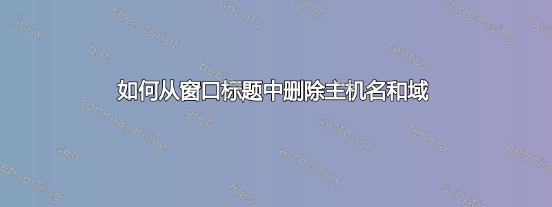 如何从窗口标题中删除主机名和域