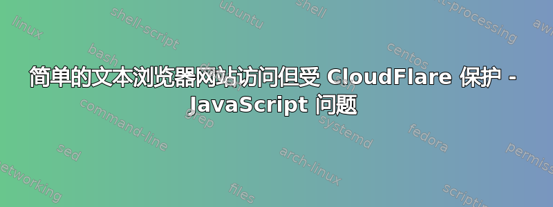 简单的文本浏览器网站访问但受 CloudFlare 保护 - JavaScript 问题