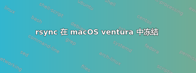 rsync 在 macOS ventura 中冻结