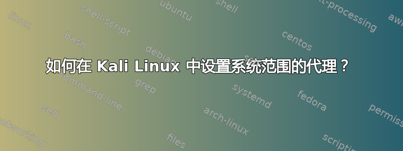 如何在 Kali Linux 中设置系统范围的代理？