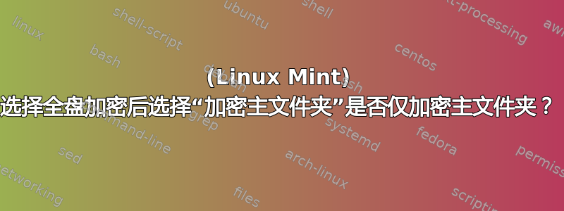 (Linux Mint) 选择全盘加密后选择“加密主文件夹”是否仅加密主文件夹？