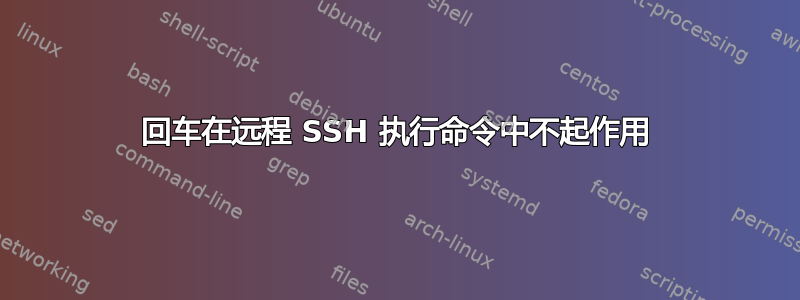 回车在远程 SSH 执行命令中不起作用