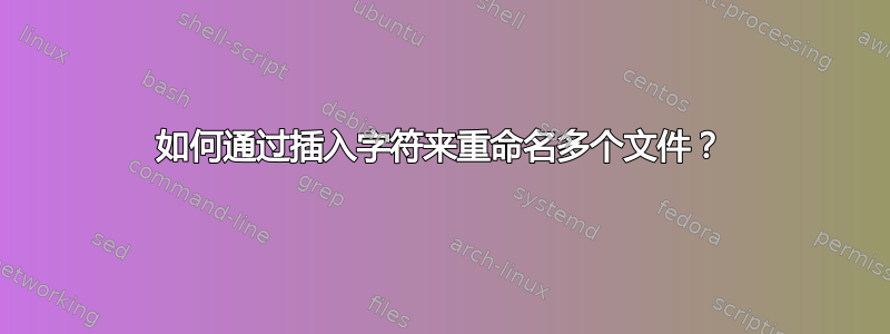 如何通过插入字符来重命名多个文件？