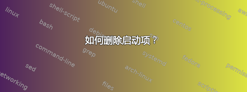 如何删除启动项？