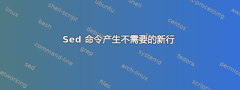 Sed 命令产生不需要的新行