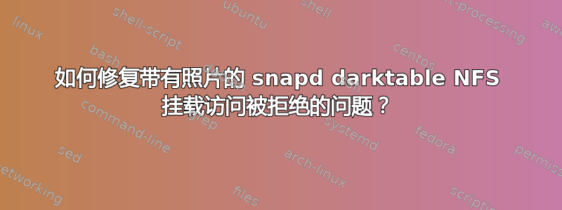 如何修复带有照片的 snapd darktable NFS 挂载访问被拒绝的问题？